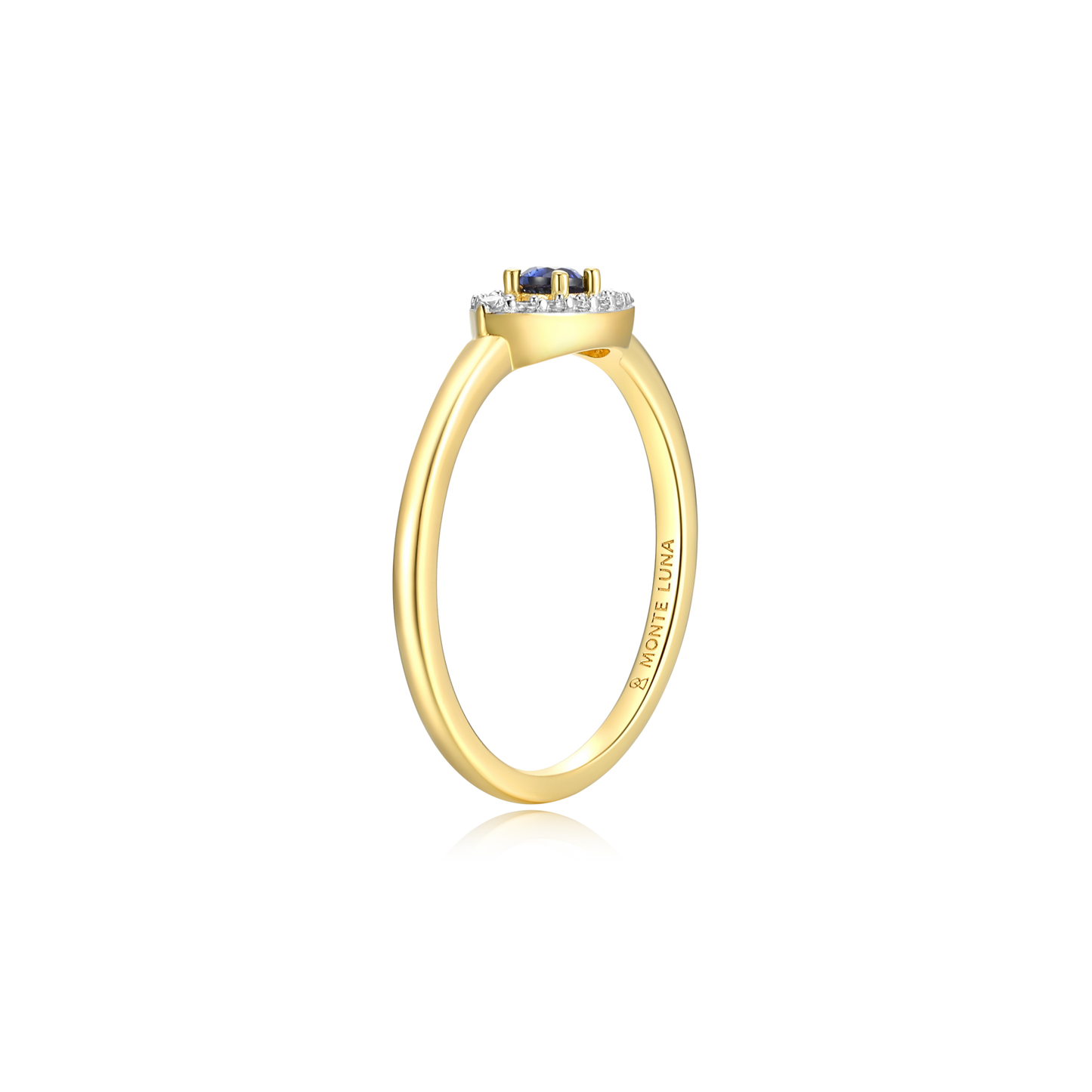 Evil Eye Statement Ring in 14k Yellow Gold Plated Sterling Silver