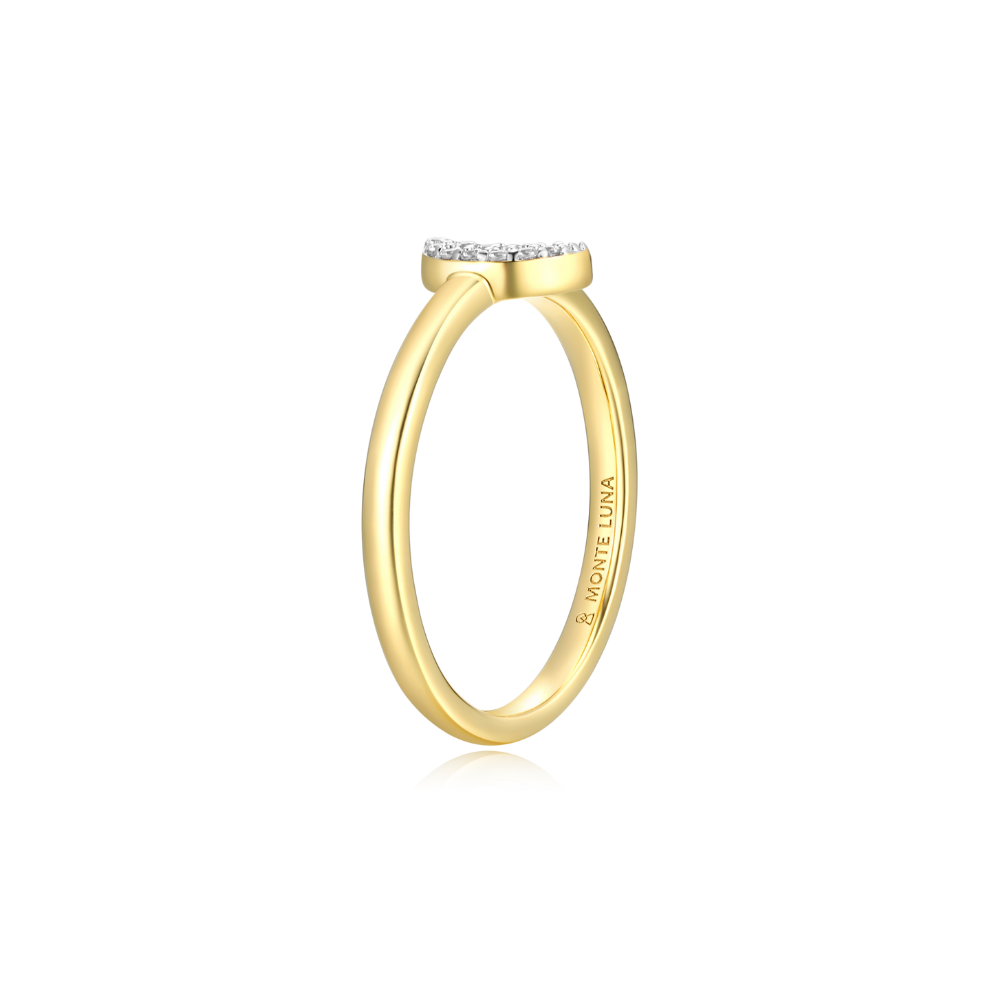 Crescent Statement Ring in 14k Yellow Gold Plated Sterling Silver