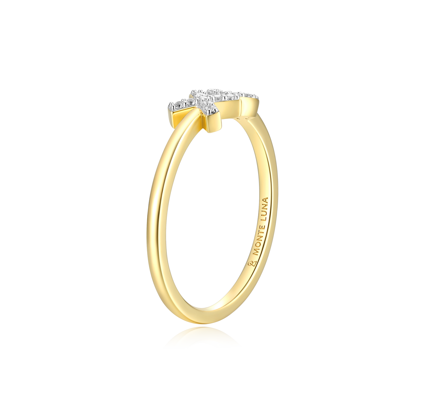 XO Stackable Ring in 14k Yellow Gold Plated Sterling Silver