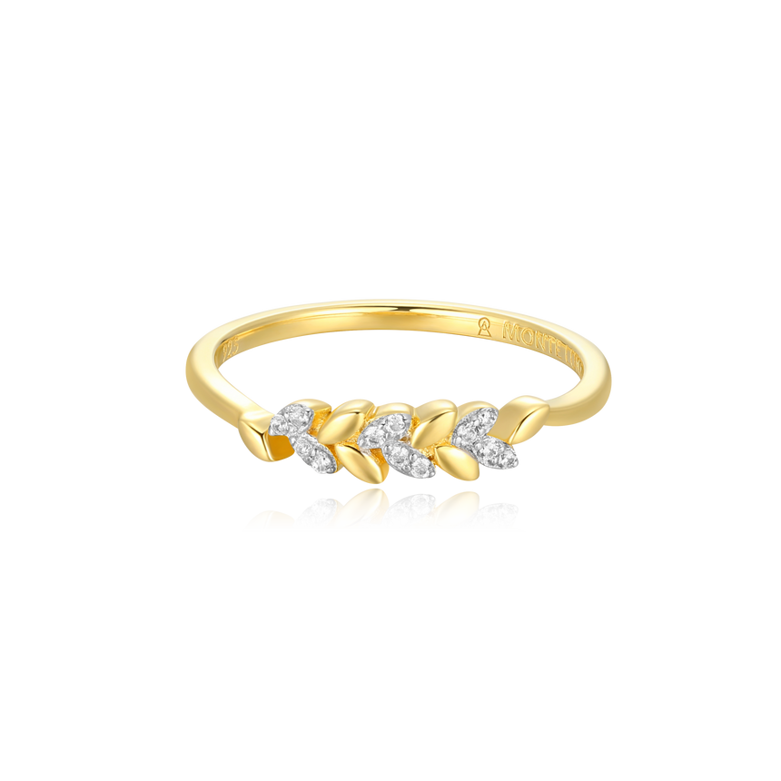 Laurel Statement Ring in 14k Yellow Gold Plated Sterling Silver