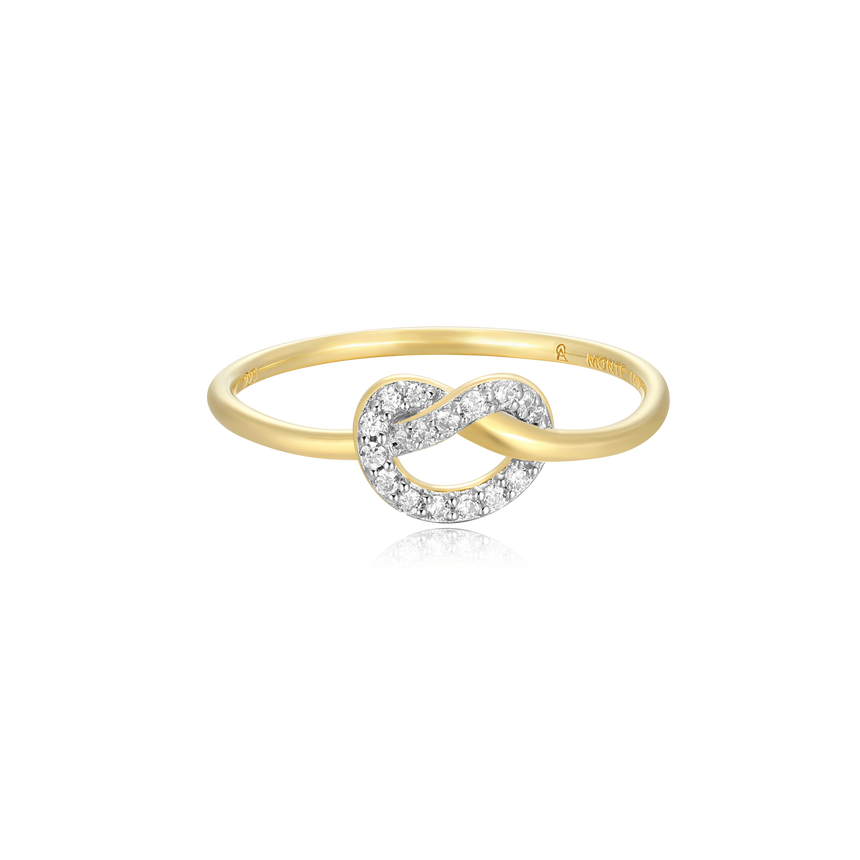 Knot Statement Ring in 14k Yellow Gold Plated Sterling Silver