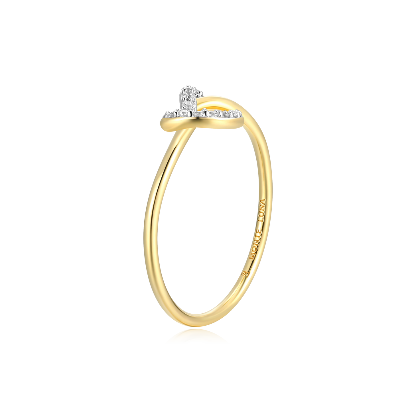 Knot Statement Ring in 14k Yellow Gold Plated Sterling Silver