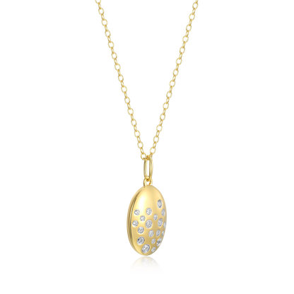 Scattered Medallion Lab-Created Diamond Pendant Necklace in 14K Yellow Gold-Plated Sterling Silver | M by Monte Luna