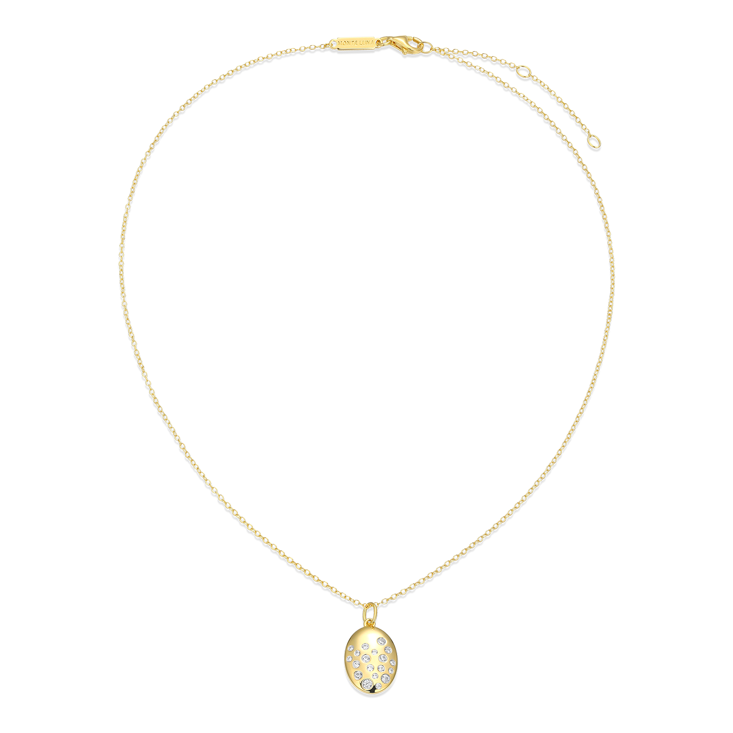 Scattered Medallion Lab-Created Diamond Pendant Necklace in 14K Yellow Gold-Plated Sterling Silver | M by Monte Luna
