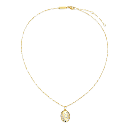 Scattered Medallion Lab-Created Diamond Pendant Necklace in 14K Yellow Gold-Plated Sterling Silver | M by Monte Luna