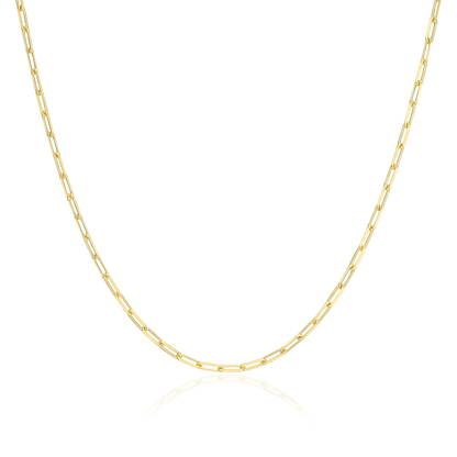 20+2" Mini Paperclip Chain in 14K Yellow Gold-Plated Sterling Silver | M by Monte Luna