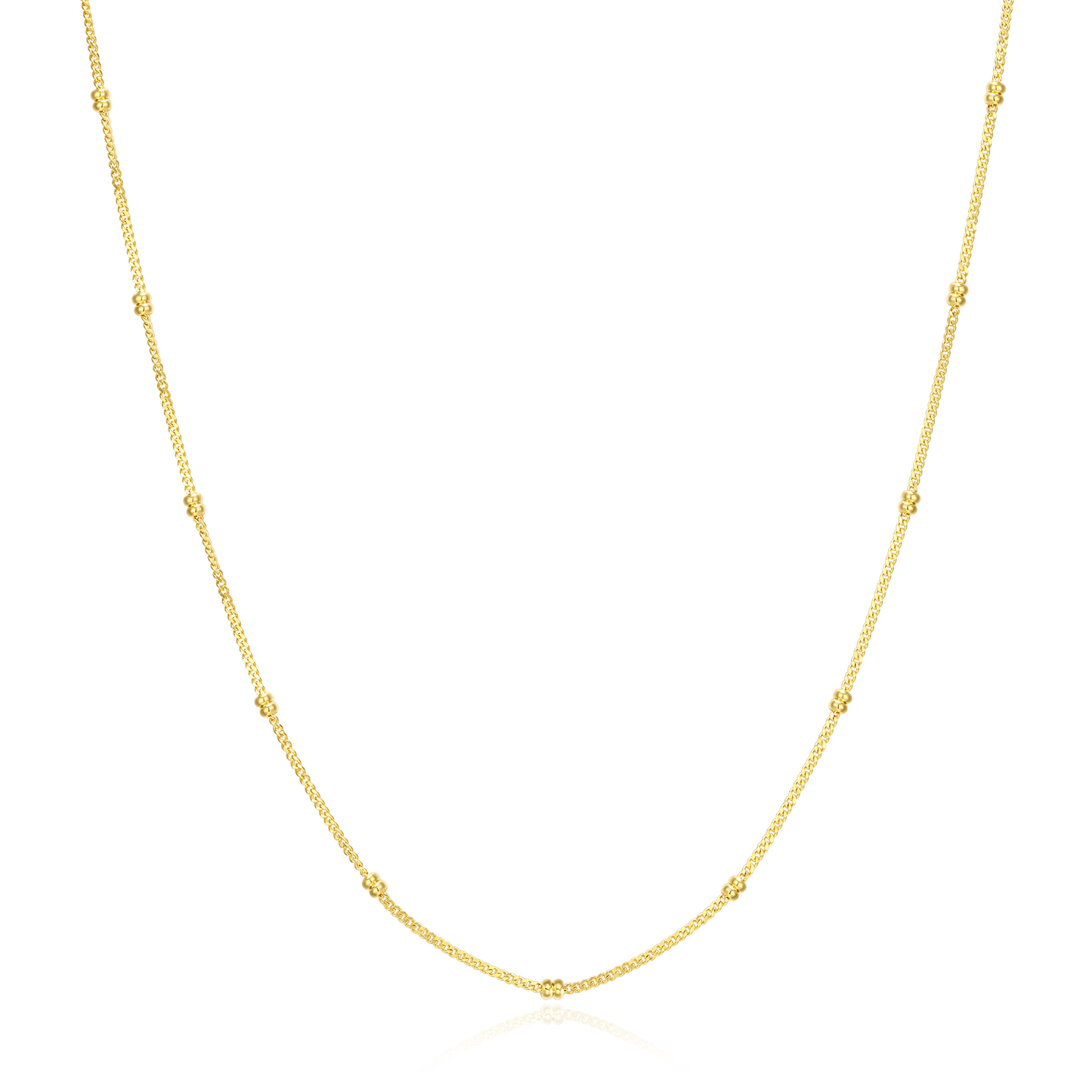 14+2" Beaded Chain in 14K Yellow Gold-Plated Sterling Silver | M by Monte Luna