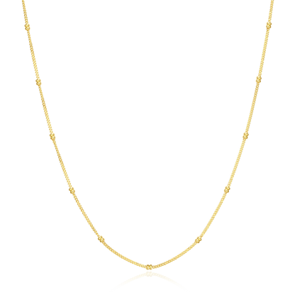 14+2" Beaded Chain in 14K Yellow Gold-Plated Sterling Silver | M by Monte Luna