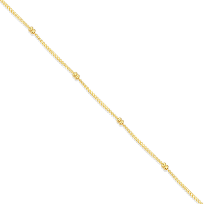 14+2" Beaded Chain in 14K Yellow Gold-Plated Sterling Silver | M by Monte Luna