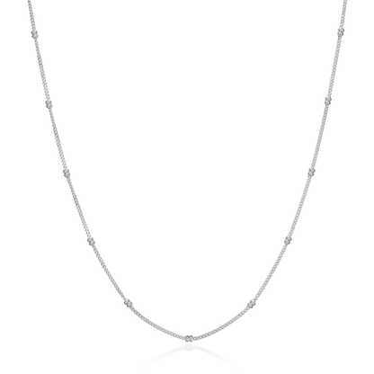 18+2" Beaded Chain in Rhodium-Plated Sterling Silver | M by Monte Luna