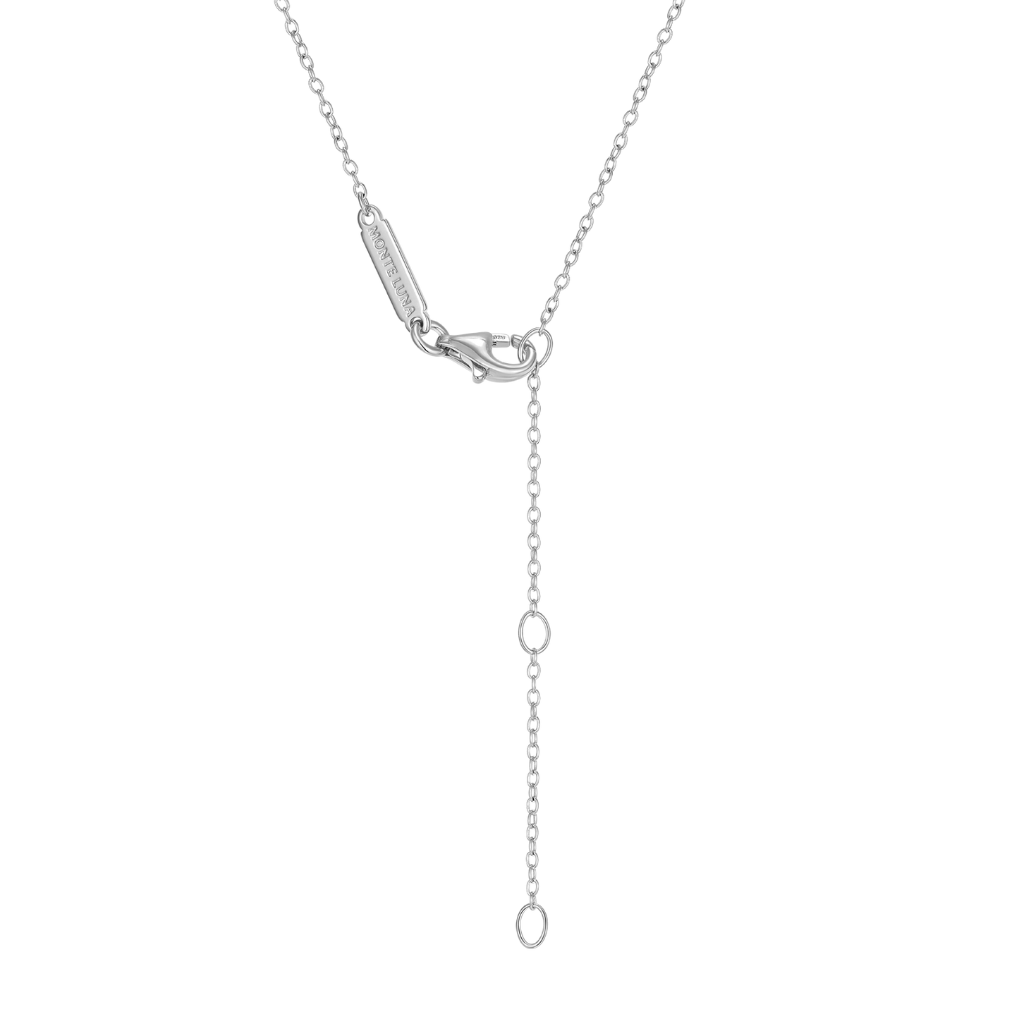 Cross Lab-Created Sapphire & Diamond Pendant Necklace in Rhodium-Plated Sterling Silver | M by Monte Luna