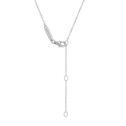 Cross Lab-Created Sapphire & Diamond Pendant Necklace in Rhodium-Plated Sterling Silver | M by Monte Luna
