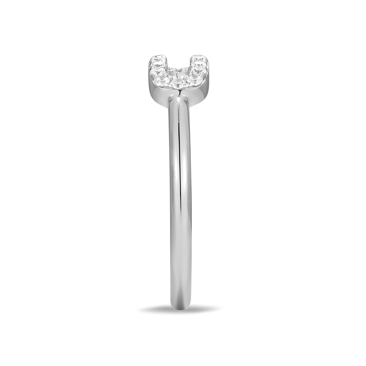 Mini Paperclip Lab-Created Diamond Ring in Rhodium-Plated Sterling Silver | M by Monte Luna