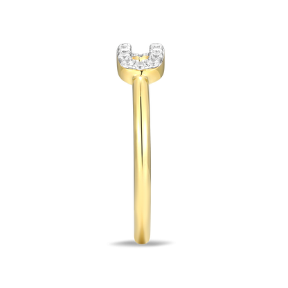 Mini Paperclip Lab-Created Diamond Ring in 14K Yellow Gold-Plated Sterling Silver | M by Monte Luna