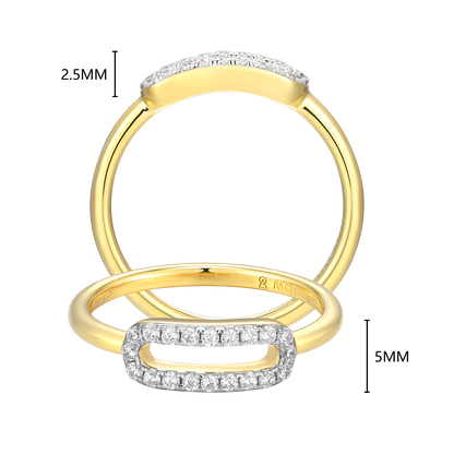 Mini Paperclip Lab-Created Diamond Ring in 14K Yellow Gold-Plated Sterling Silver | M by Monte Luna