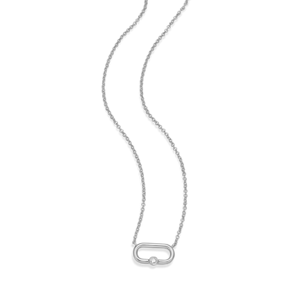 Oval Link Necklace in Rhodium Plated Sterling Silver | M by Monte Luna