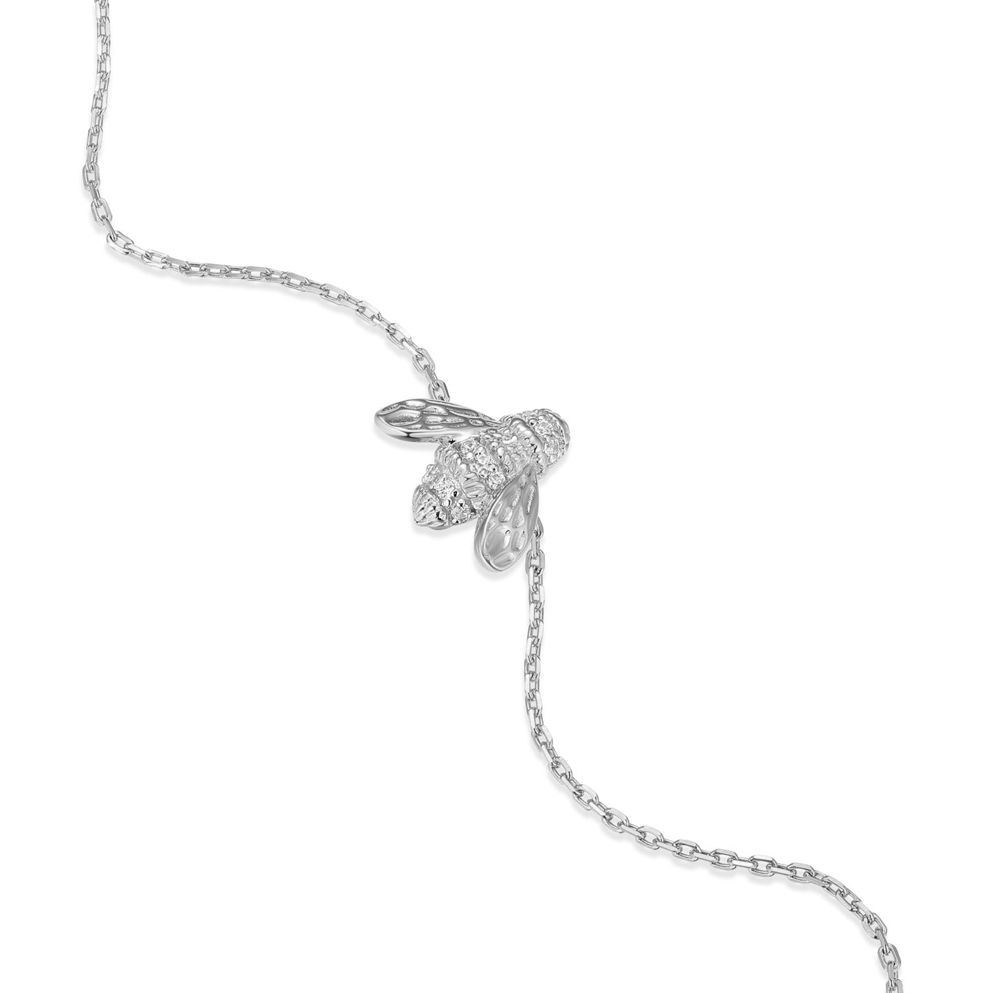 Honey Bee Bolo Bracelet in Rhodium Plated Sterling Silver