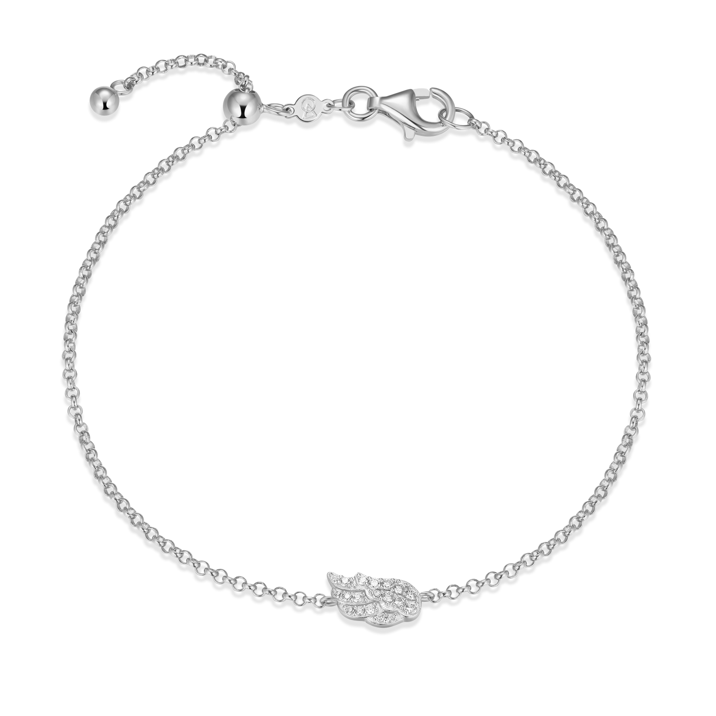 Wing Bolo Bracelet in Rhodium Plated Sterling Silver