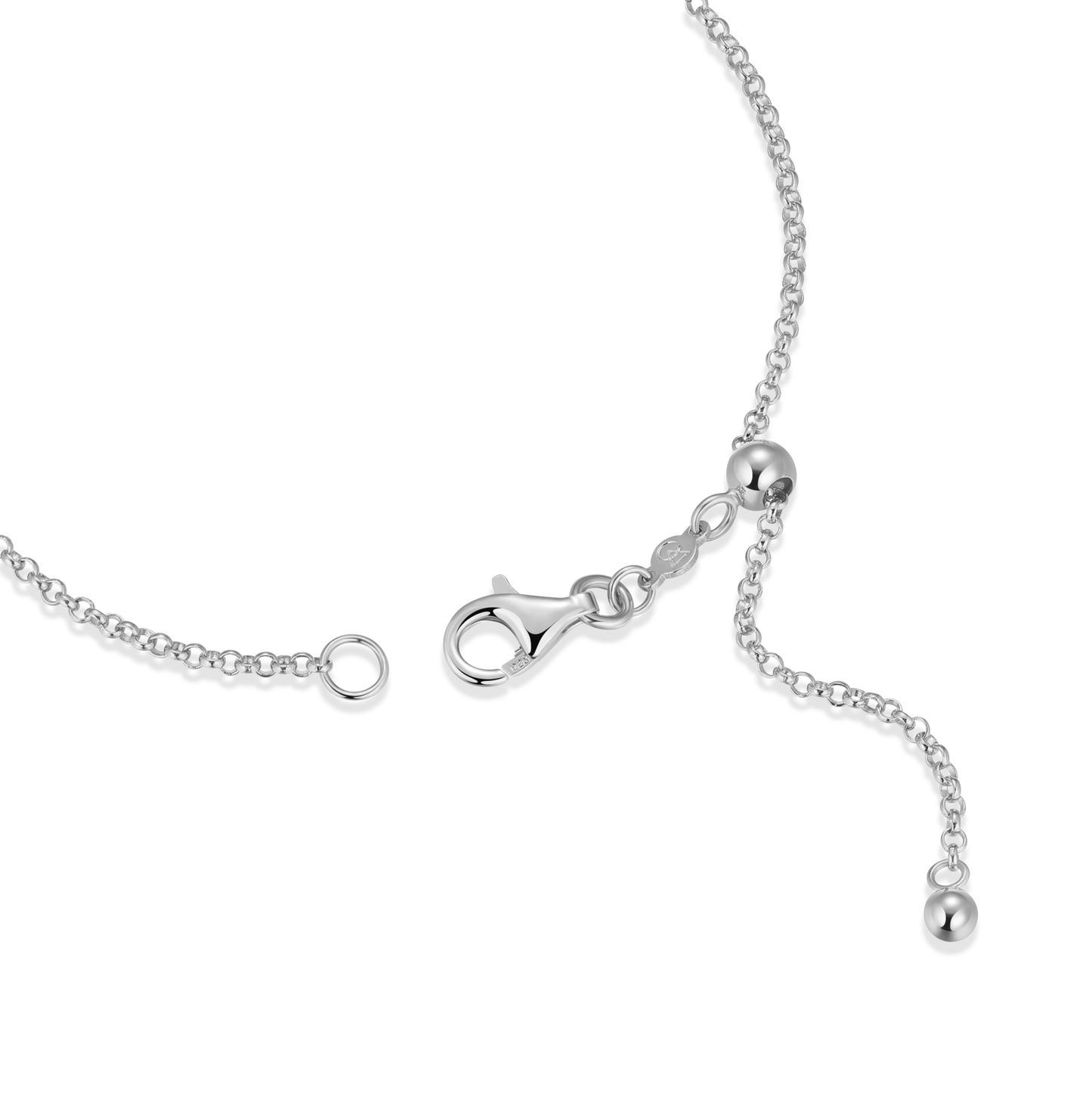 Evil Eye Bolo Bracelet in Rhodium Plated Sterling Silver