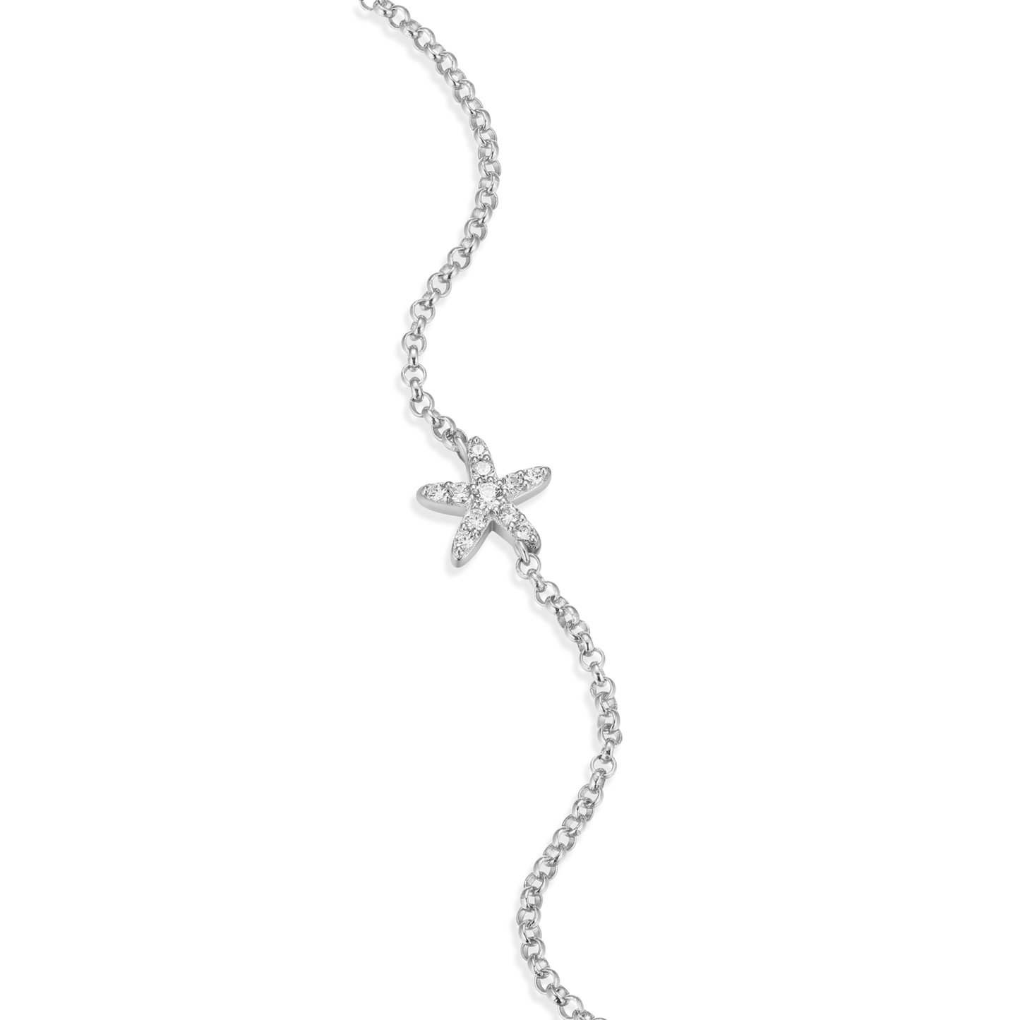 Starfish Bolo Bracelet in Rhodium Plated Sterling Silver