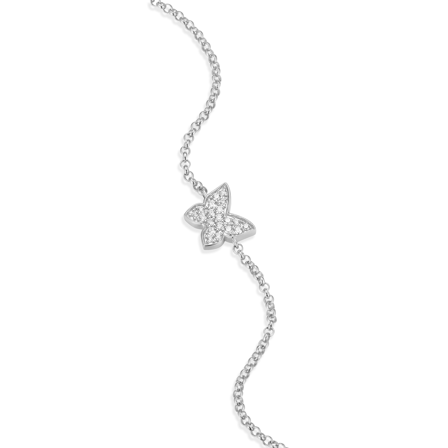 Butterfly Bolo Bracelet in Rhodium Plated Sterling Silver