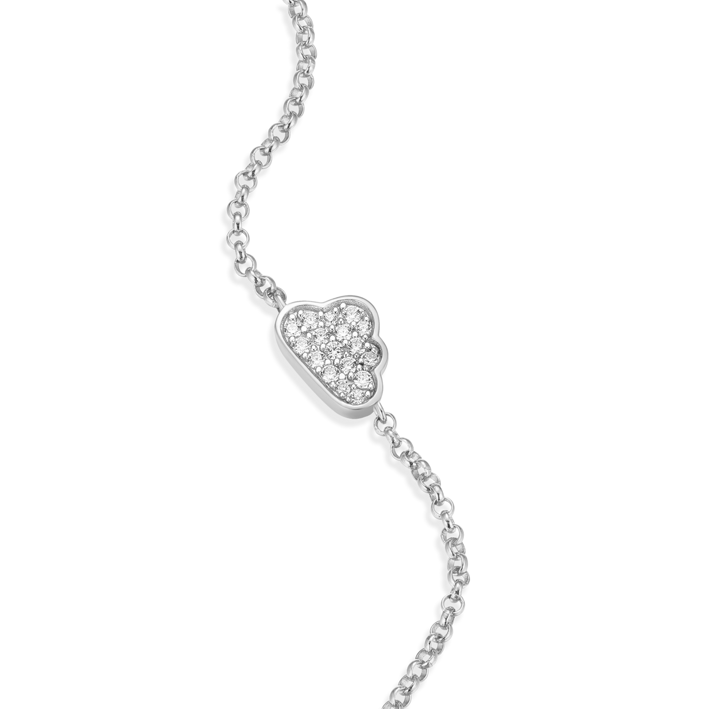 Silver Lining Cloud Bolo Bracelet in Rhodium Plated Sterling Silver