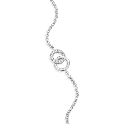 Twin Circle Bolo Bracelet in Rhodium-Plated Sterling Silver | M by Monte Luna