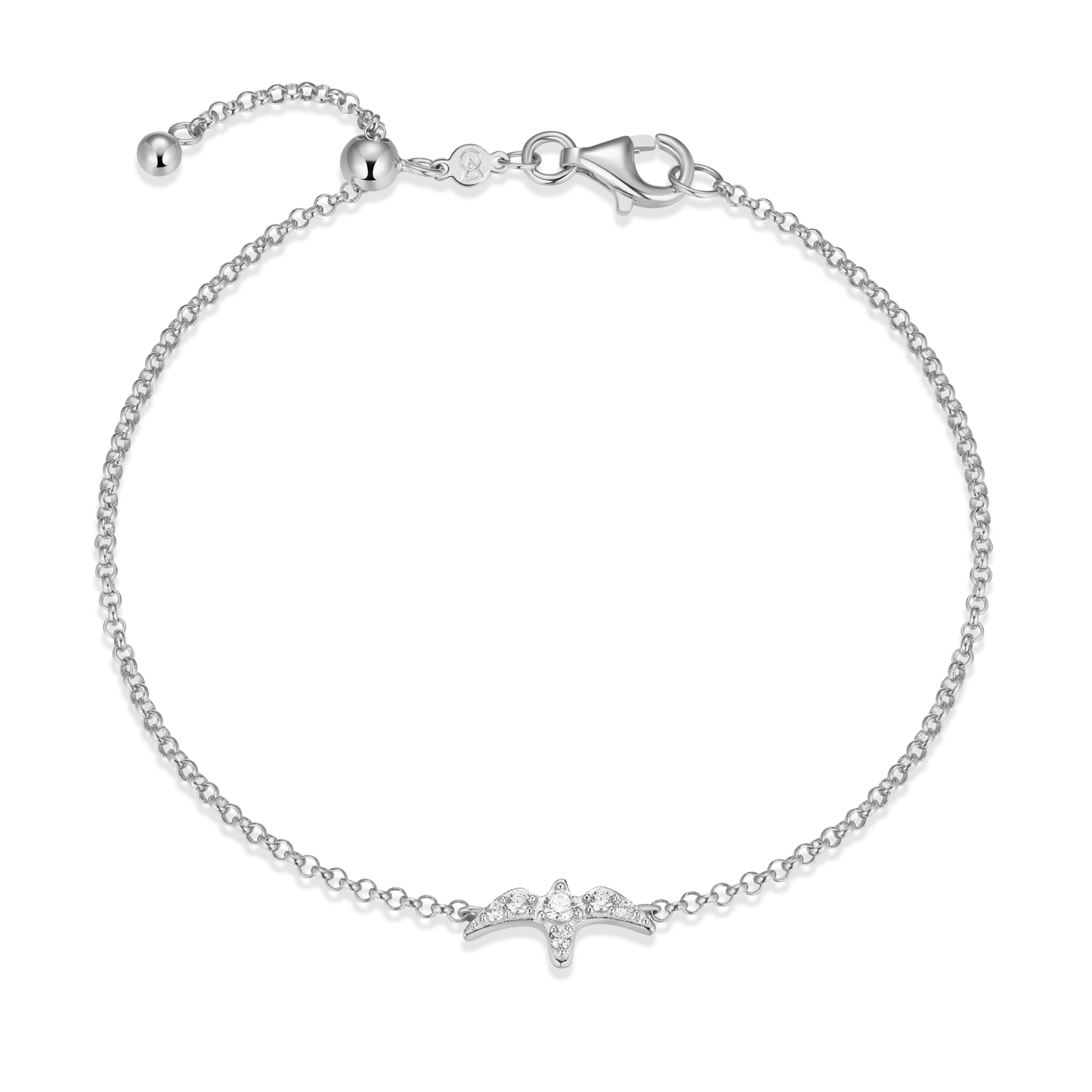 Bird Bolo Bracelet in Rhodium Plated Sterling Silver