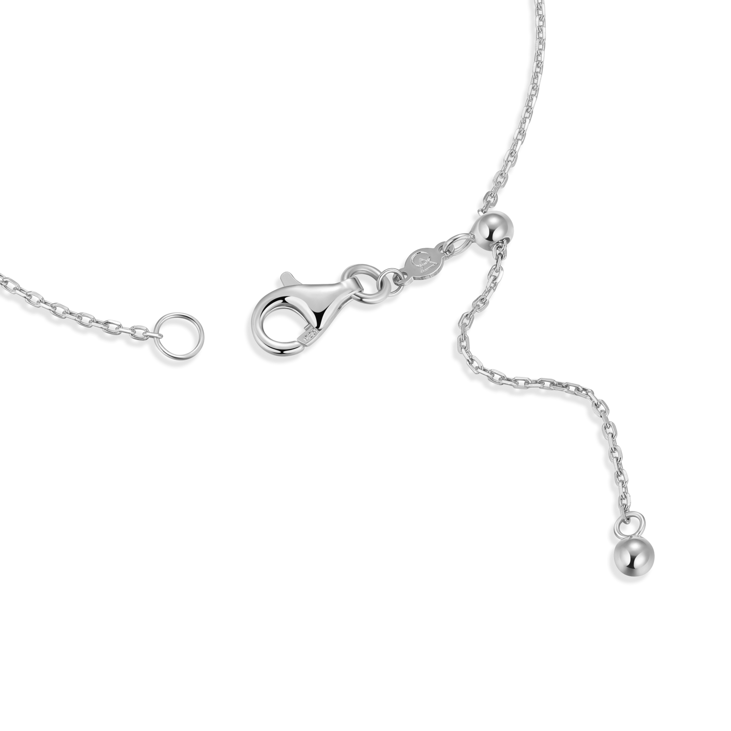 Hearts and Pearls Station Bolo Bracelet in Rhodium Plated Sterling Silver