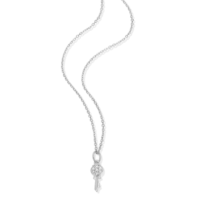 Latchkey Pendant Necklace in Rhodium Plated Sterling Silver | M by Monte Luna