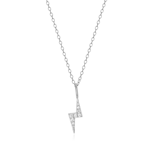 Lighting Pendant Necklace in Rhodium Plated Sterling Silver