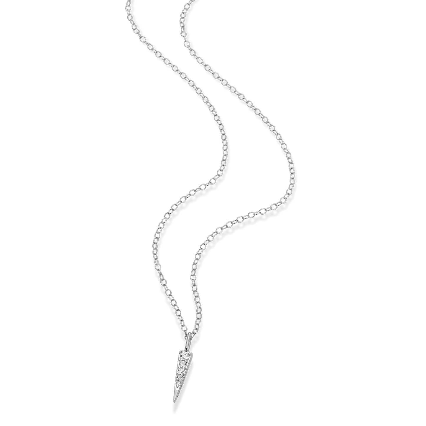 Pave Dagger Lab-Created Diamond Pendant Necklace in Rhodium-Plated Sterling Silver | M by Monte Luna