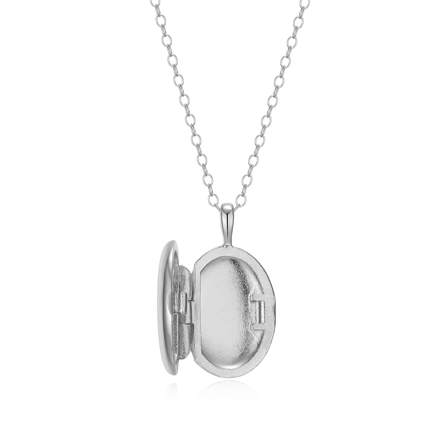 North Star Locket Lab-Created Diamond Pendant Necklace in Rhodium-Plated Sterling Silver | M by Monte Luna