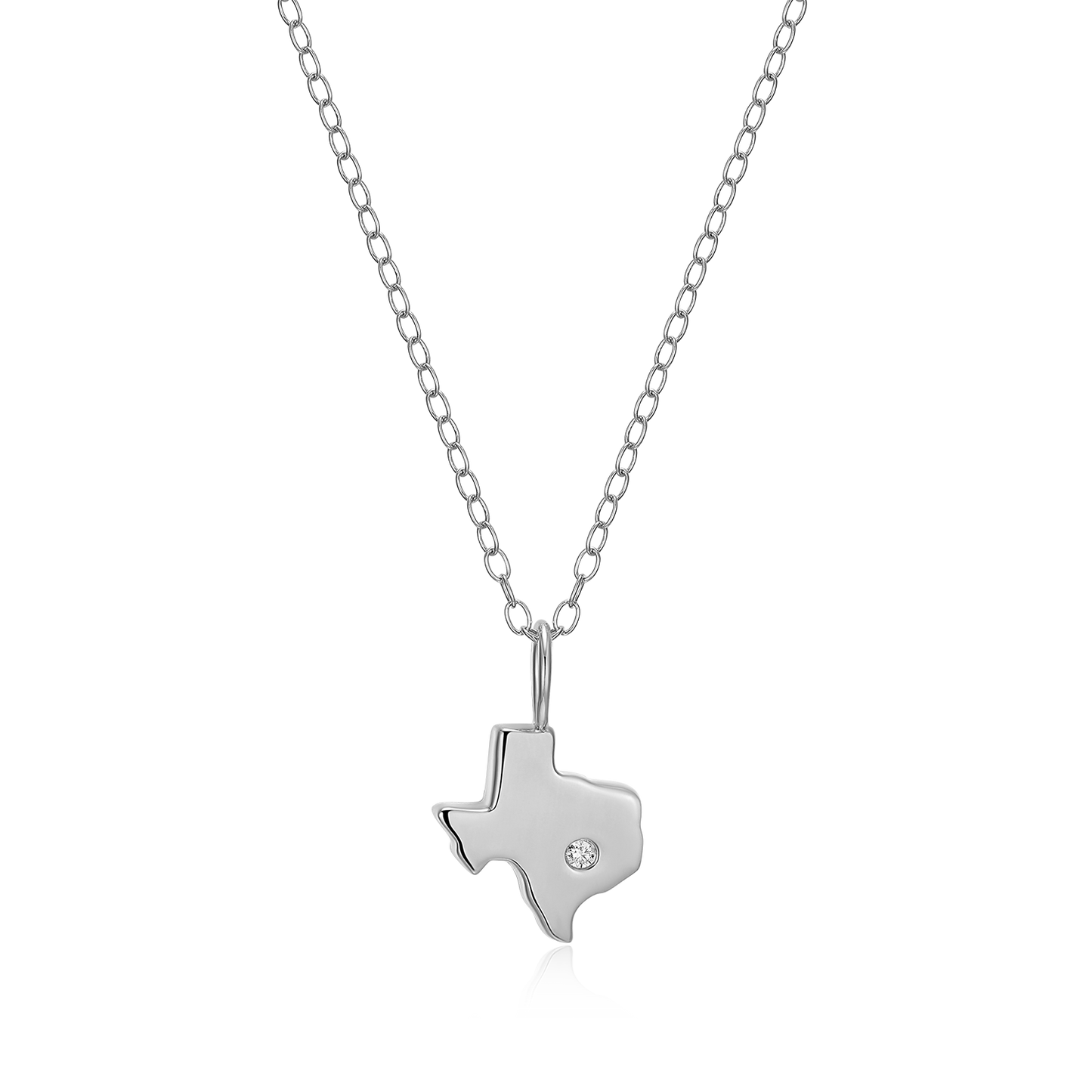 Texas State Lab-Created Diamond Pendant Necklace in Rhodium-Plated Sterling Silver | M by Monte Luna