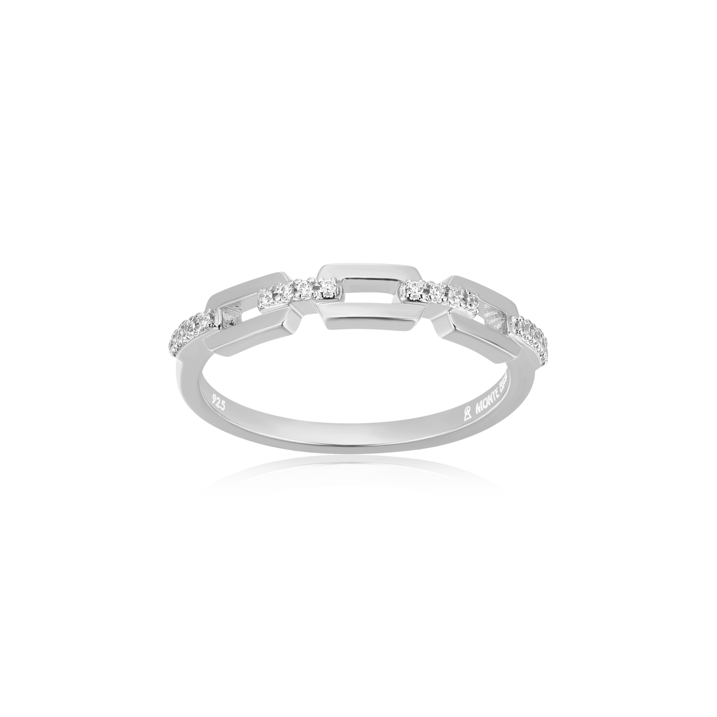 Mini-Link Stackable Ring in Rhodium Plated Sterling Silver