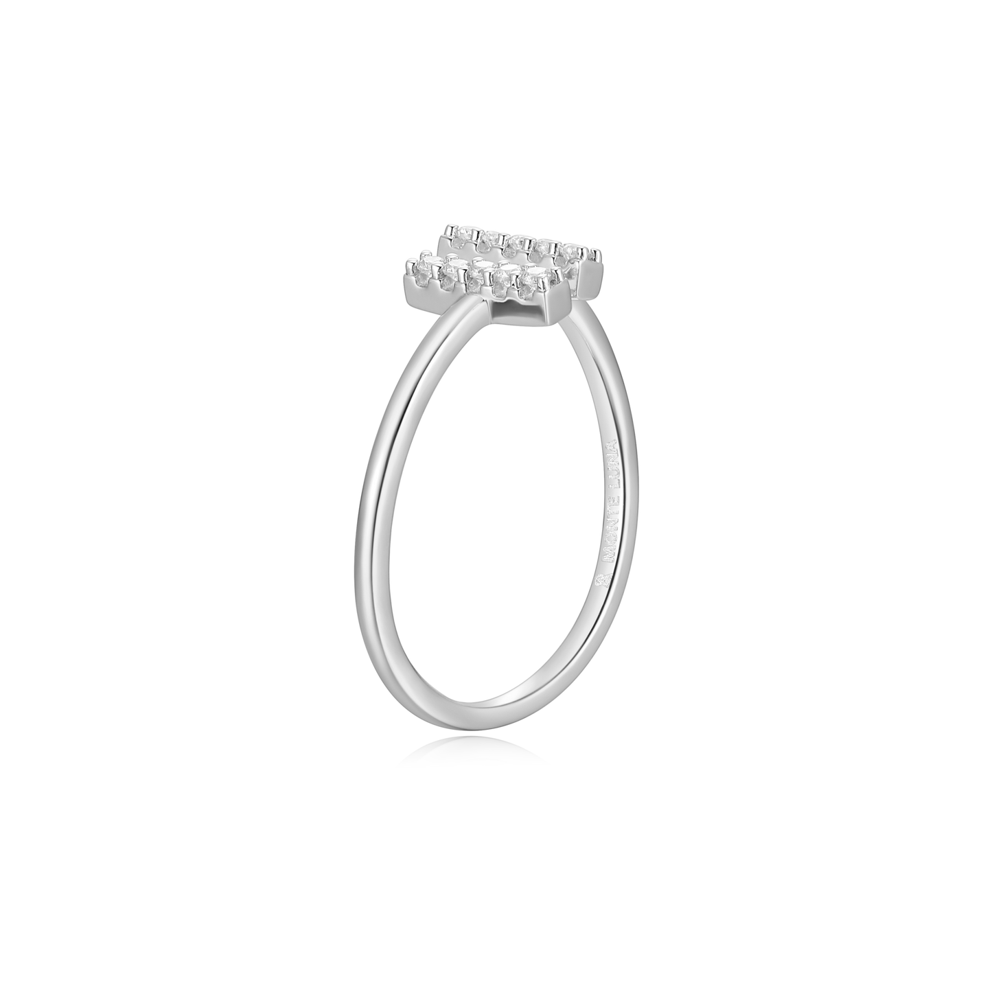 Parallel Bars Open Ring in Rhodium Plated Sterling Silver