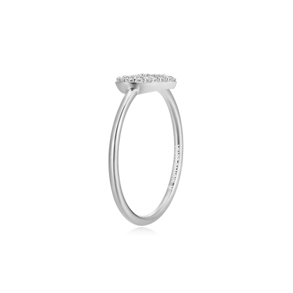 Open Heart Statement Ring in Rhodium Plated Sterling Silver | M by Monte Luna