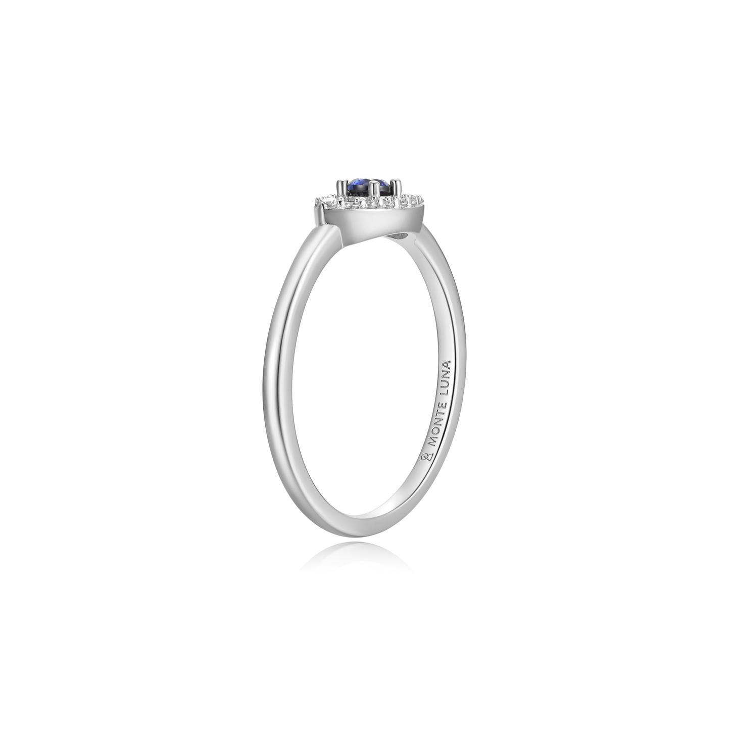 Evil Eye Statement Ring in Rhodium Plated Sterling Silver