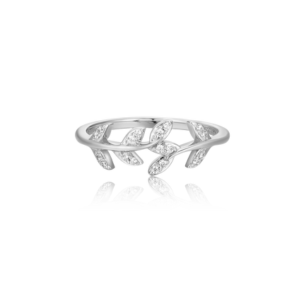 Branch Statement Ring in Rhodium Plated Sterling Silver | M by Monte Luna