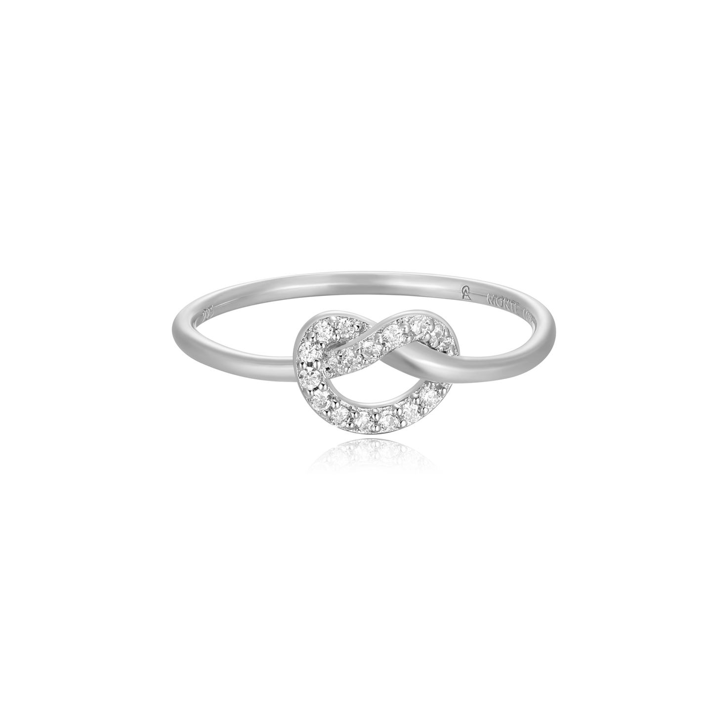 Knot Statement Ring in Rhodium Plated Sterling Silver