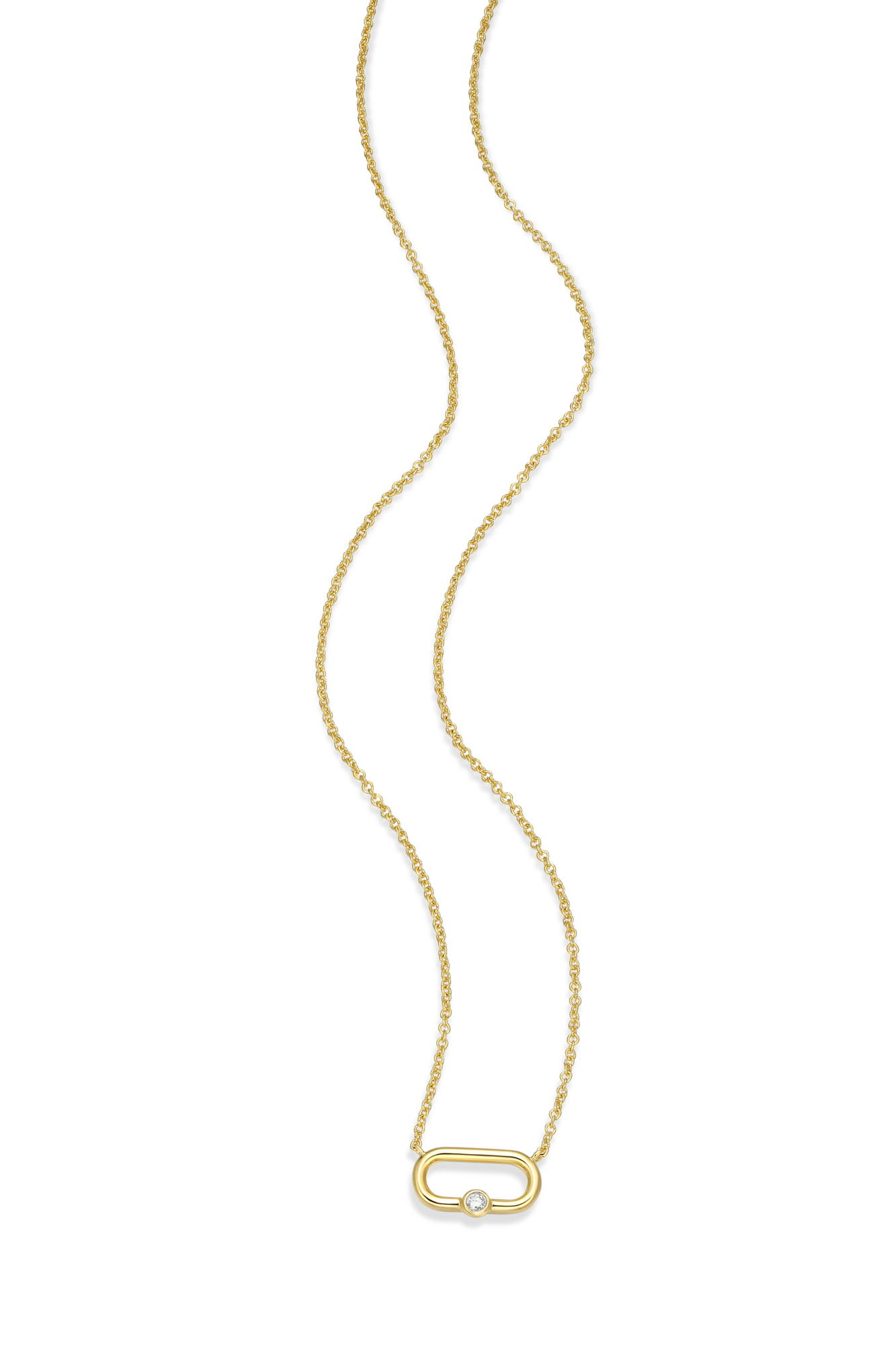 Oval Link Necklace in 14k Yellow Gold Plated Sterling Silver