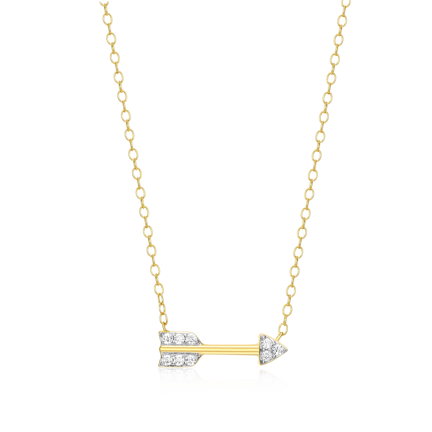 Arrow Statement Necklace in 14k Yellow Gold Plated Sterling Silver