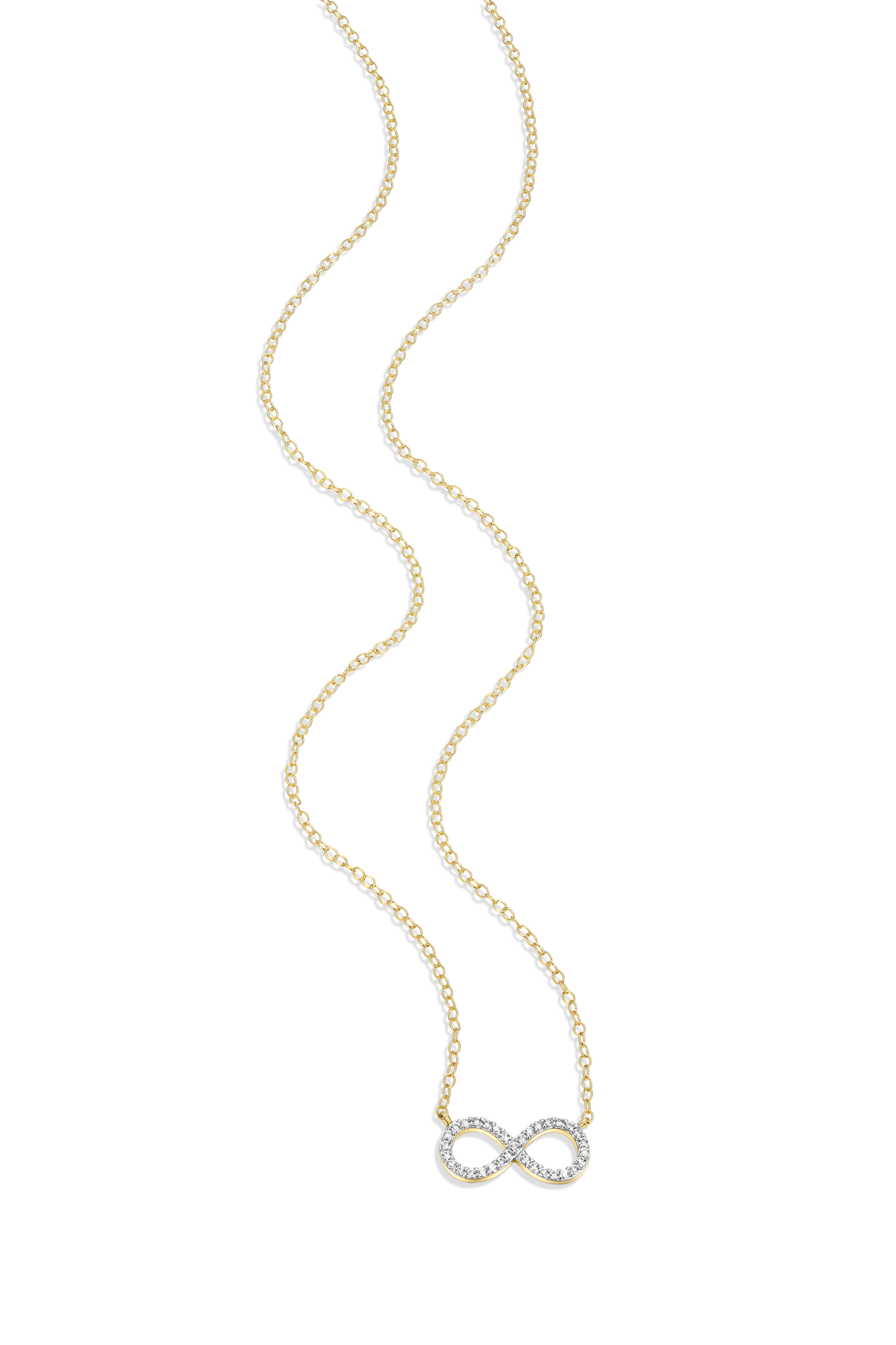 Infinity Statement Necklace in 14k Yellow Gold Plated Sterling Silver