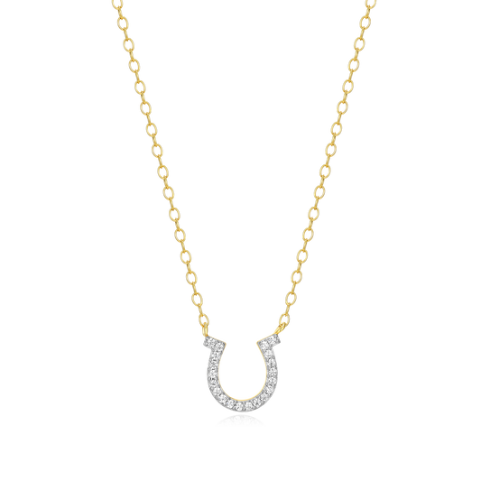 Horseshoe Statement Necklace in 14k Yellow Gold Plated Sterling Silver