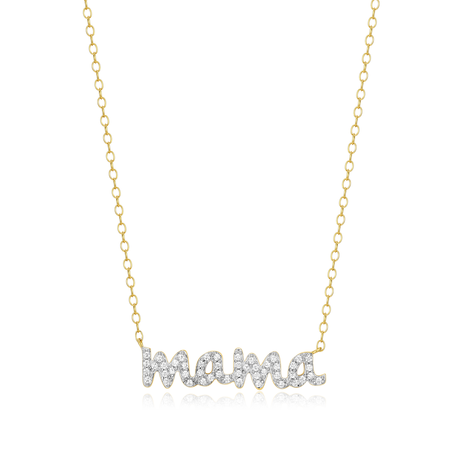 Mama Statement Necklace in 14k Yellow Gold Plated Sterling Silver