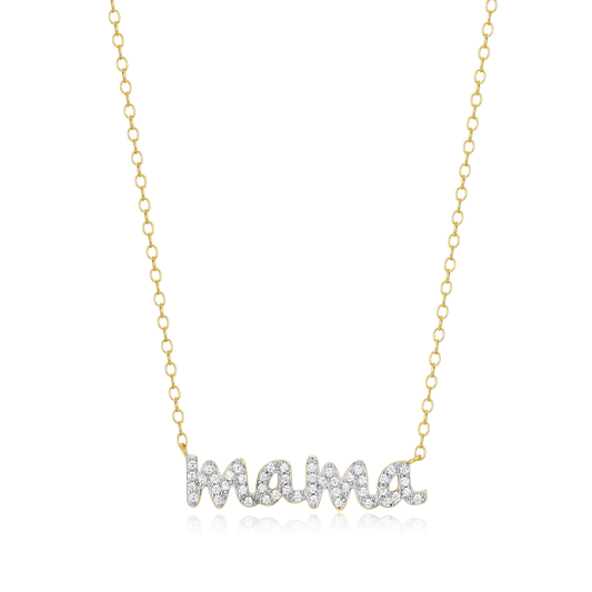 Mama Statement Necklace in 14k Yellow Gold Plated Sterling Silver