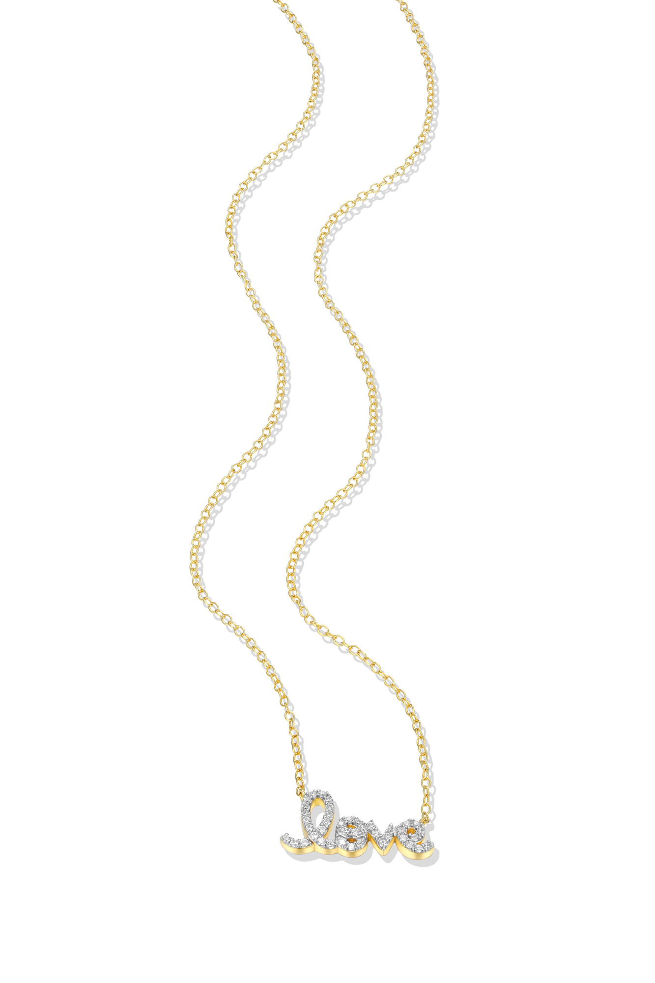 Love Statement Necklace in 14k Yellow Gold Plated Sterling Silver