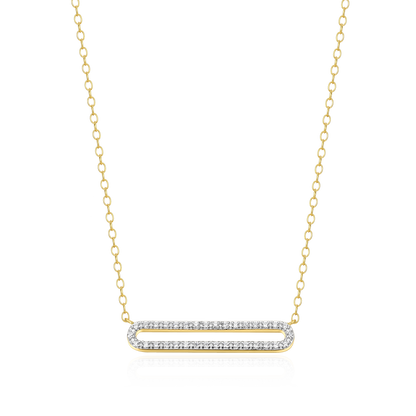 Paperclip Charm Necklace in 14K Yellow Gold Plated Sterling Silver | M by Monte Luna