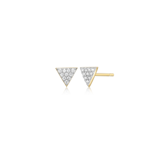 Triangle Stud Earrings in 14k Yellow Gold Plated Sterling Silver