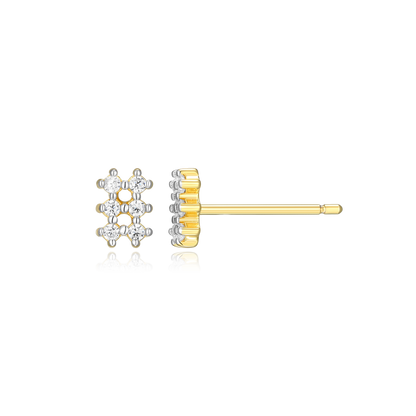 Grid Stud Earrings in 14K Yellow Gold-Plated Sterling Silver | M by Monte Luna